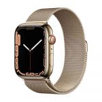 Apple Watch Series 7 GPS + Cellular 45mm Gold Stainless Steel Case with Gold Milanese Loop Smartwatch