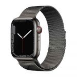Apple Watch Series 7 GPS + Cellular 45mm Graphite Stainless Steel Case with Graphite Milanese Loop Smartwatch