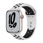 Apple Watch Nike Series 7 GPS + Cellular 45mm Starlight Aluminum Case with Pure Platinum/Black Nike Sport Band Smartwatch