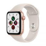 Apple Watch SE GPS + Cellular 44mm Gold Aluminum Case with Starlight Sport Band Smartwatch