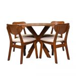 Homeplus Jasel Mahogany 4-Seater Dining Set