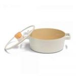 Neoflam FIKA 22cm Off White Casserole with Glass Lid