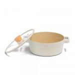 Neoflam FIKA 22cm Off White Deep Casserole with Glass Lid