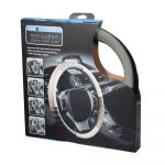 Type S Real Leather Grey/Black T02483 Steering Wheel Cover
