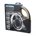 Type S Real Leather Tan/Black T02484 Steering Wheel Cover
