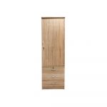 Homeplus Harvey Solid Oak 1-Door 3-Drawer Wardrobe Cabinet