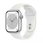 Apple Watch Series 8 GPS Silver 41mm Aluminum Case with White Sport Band