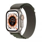 Apple Watch Ultra GPS + Cellular 49mm Titanium Case with Green Alpine Loop, Medium