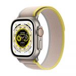 Apple Watch Ultra GPS + Cellular 49mm Titanium Case with Yellow/Beige Trail Loop, Small/Medium
