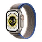 Apple Watch Ultra GPS + Cellular 49mm Titanium Case with Blue/Gray Trail Loop, Medium/Large