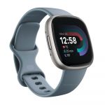 Fitbit Versa 4 Waterfall Blue/Platinum Health and Fitness Tracker Smartwatch