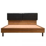 SB Furniture Tavern 204x172cm Walnut Queen Bedframe with Padded Headboard
