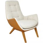 Habitat Dena Armchair in Beige Lecce Fabric and Vintage Leather
