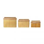 Habitat Poly Set of 3 Rectangular Natural Baskets with Cover