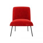 Habitat Hollywood Red Velvet Fabric Armchair with Steel Legs