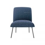 Habitat Hollywood Dark Blue Velvet Fabric Armchair with Steel Legs