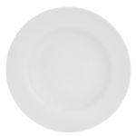 Habitat Bistro Flat Dinner Plate in White Porcelain