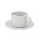 Habitat Bistro Ceramic Tea Cup with Saucer White