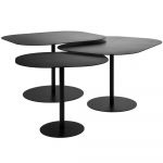 Habitat Galets Low Stackable Tables in Black Lacquered Steel