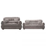 Homeplus Eljin Grey 3-Seater and 2-Seater Fabric Sofa Set