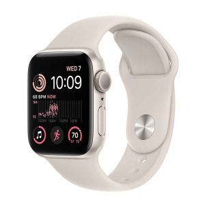 Apple Watch SE GPS 2nd Generation Starlight 44mm Aluminum Case with Starlight Sport Band Wearables Mobile Abenson