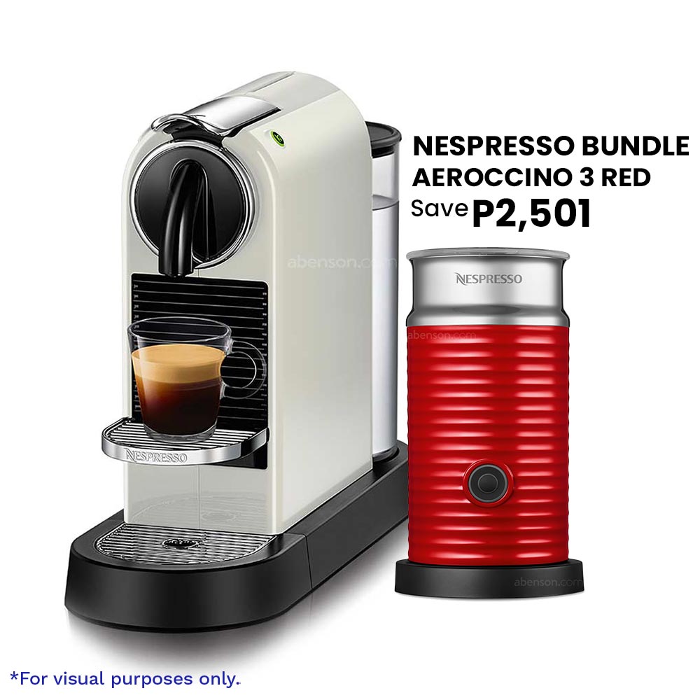Nespresso Citiz White + Aeroccino 3 Red Bundle | Food and Beverage