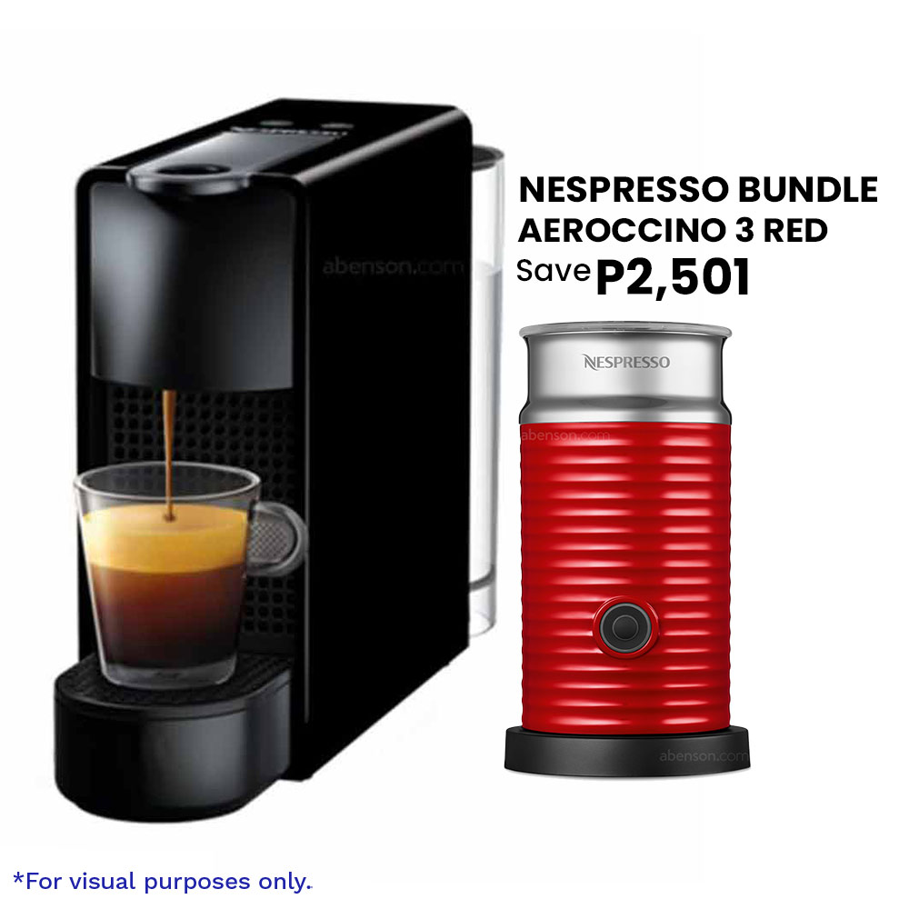 Nespresso Essenza Mini Black + Aeroccino 3 Red Bundle | Food and