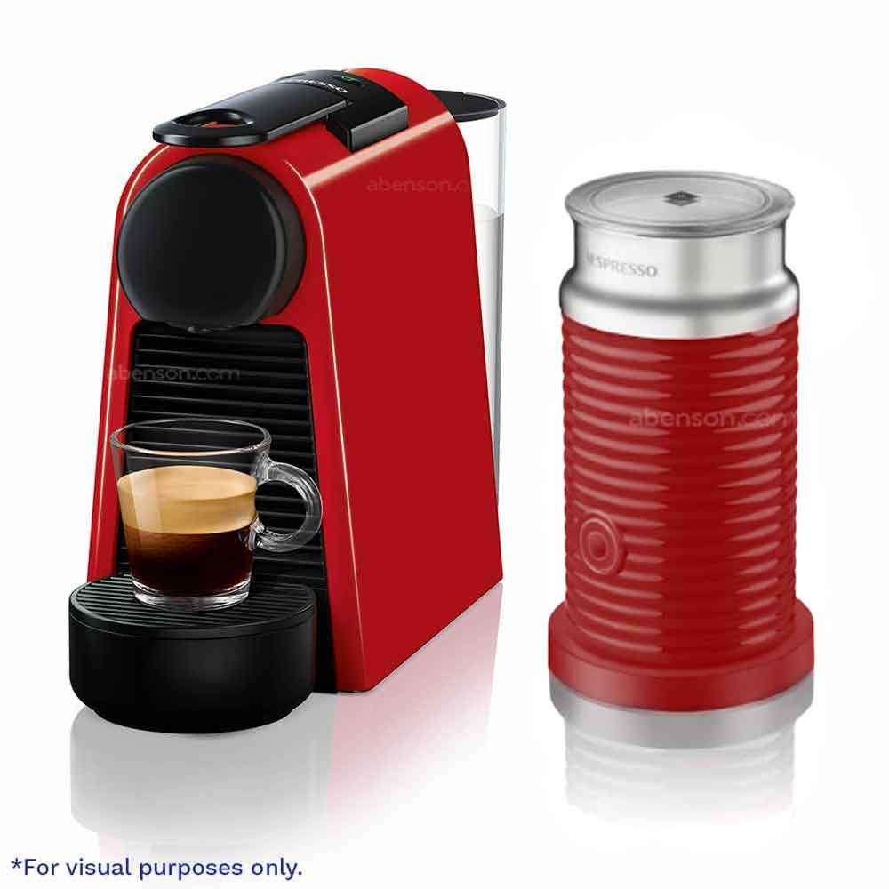Nespresso Essenza Mini Red Aeroccino Red Bundle