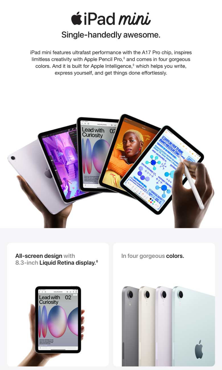 Apple iPad mini (7th Generation) Wi-Fi 256GB Purple Tablet