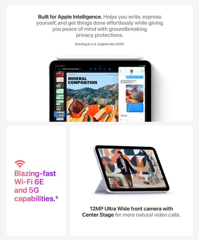 Apple iPad mini (7th Generation) Wi-Fi 256GB Purple Tablet